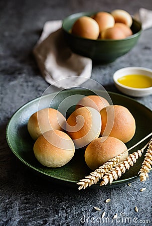 Panini Allâ€™Olio - Italian olive oil bread rolls Stock Photo